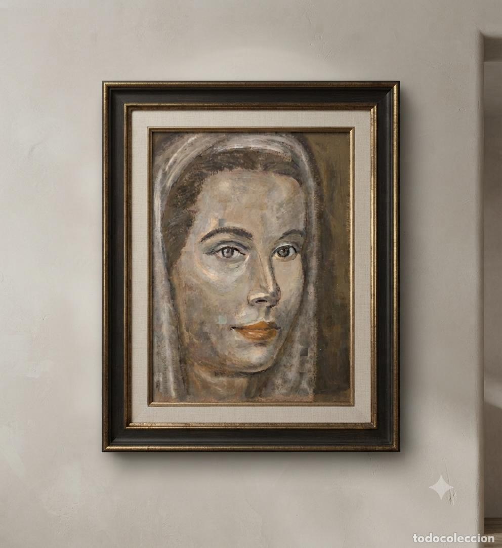 Arte: Retrato - S. XX. &Oacute;leo sobre cart&oacute;n. Sin firma (NO INCLUYE MARCO)