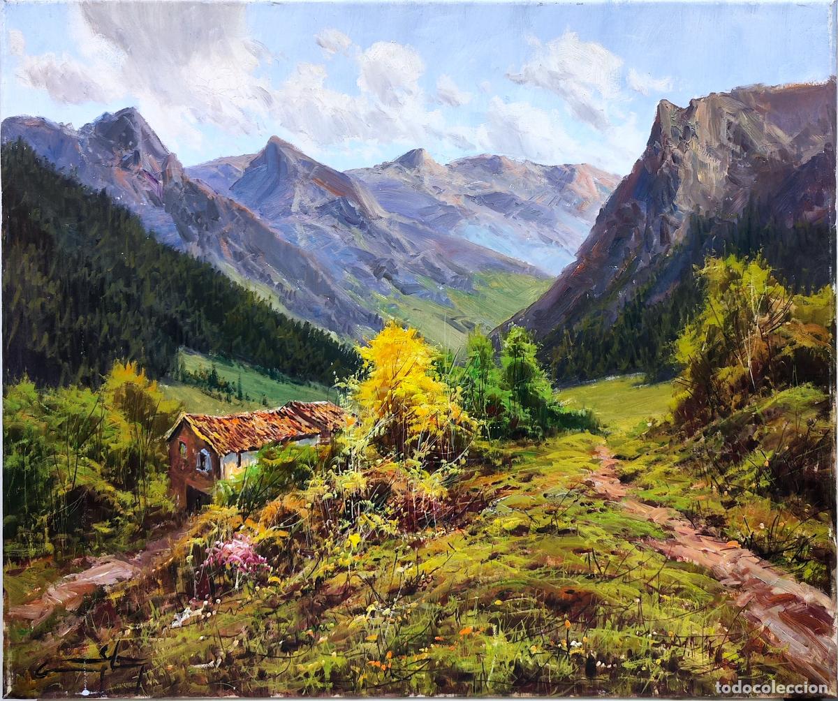 Arte: &Oacute;leo de Ricardo Soler Gonz&aacute;lez. Paisaje monta&ntilde;oso. 55 x 46 cm