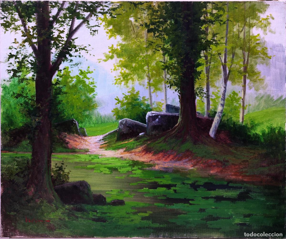 Arte: Paisaje con &aacute;rboles y sendero. Atribuido a Mar&iacute;a Jos&eacute; Martinez