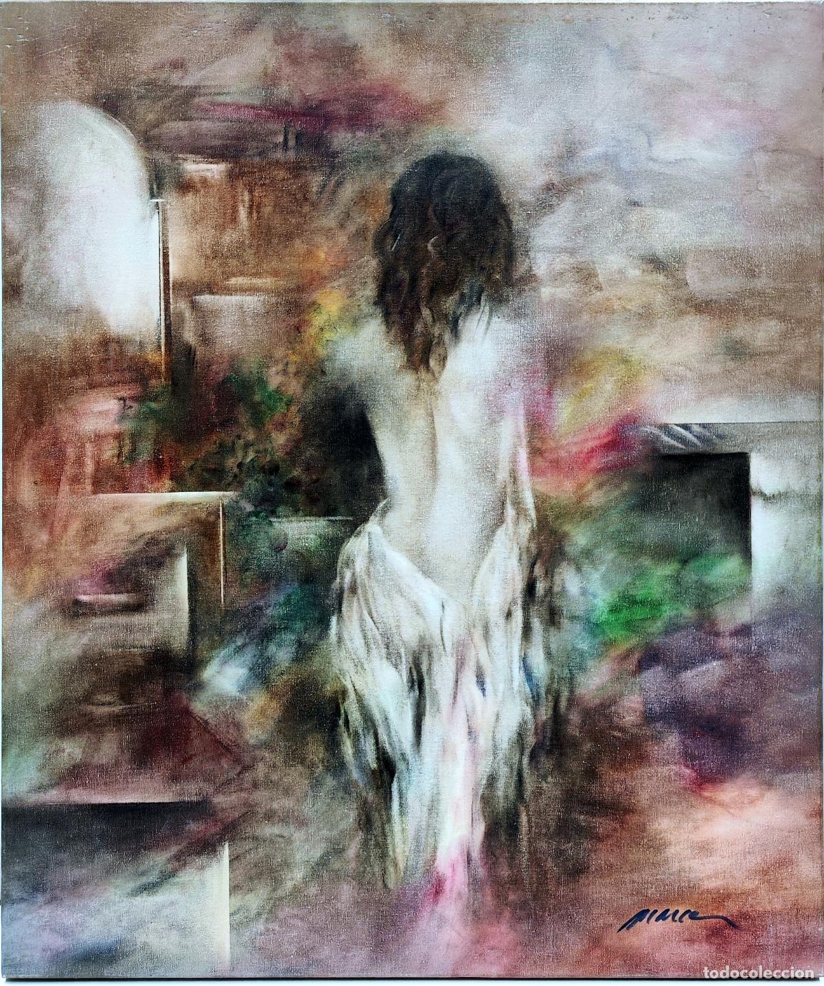 Arte: &Oacute;leo. Figura femenina. Atribuido a Piarcer. 46x55 cm