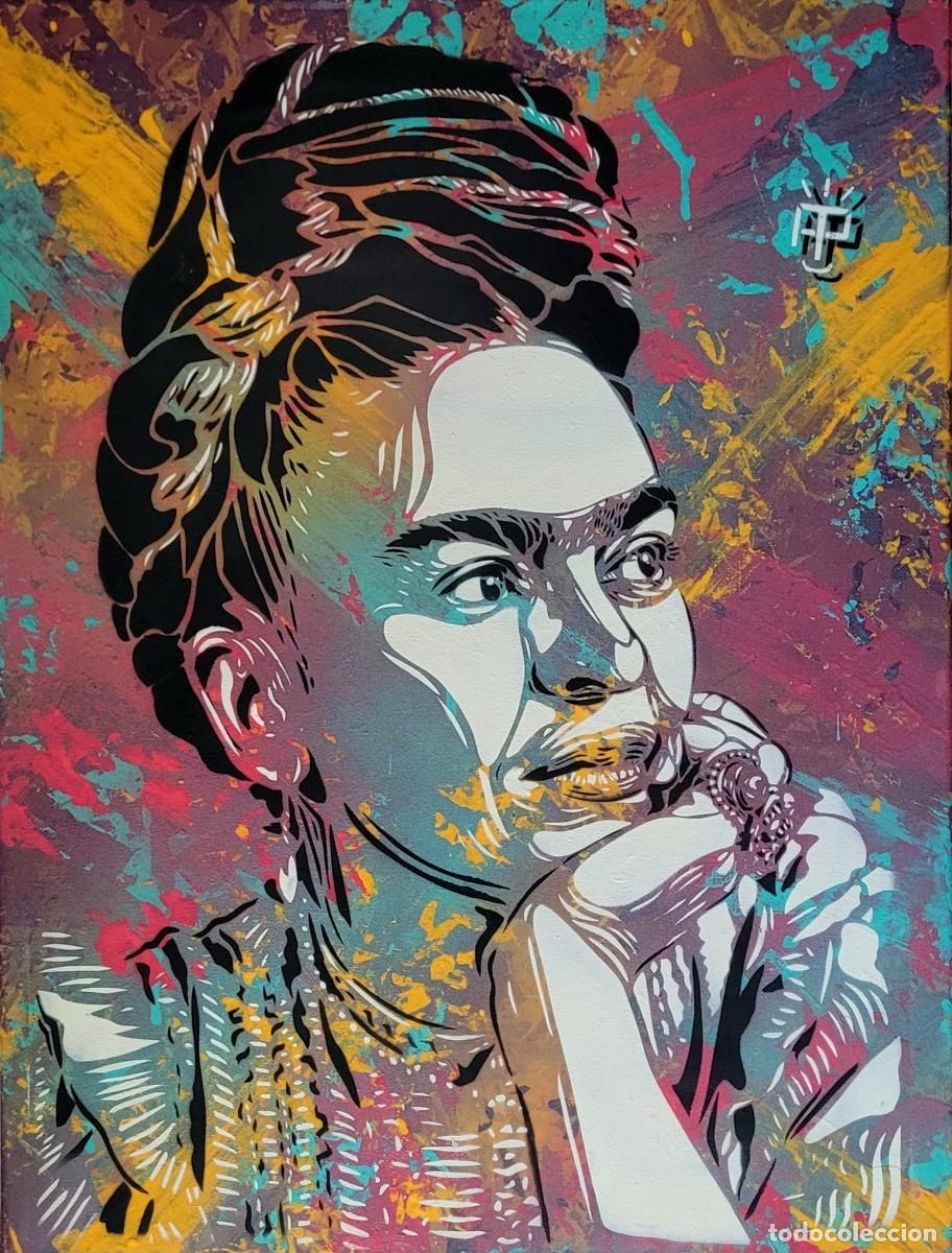 Arte: Frida Kahlo &ndash; Original de Alexandre Petrus (AP) &ndash; T&eacute;cnica mixta stencil + spray &ndash; Firmado &ndash; 61&times;46 cm