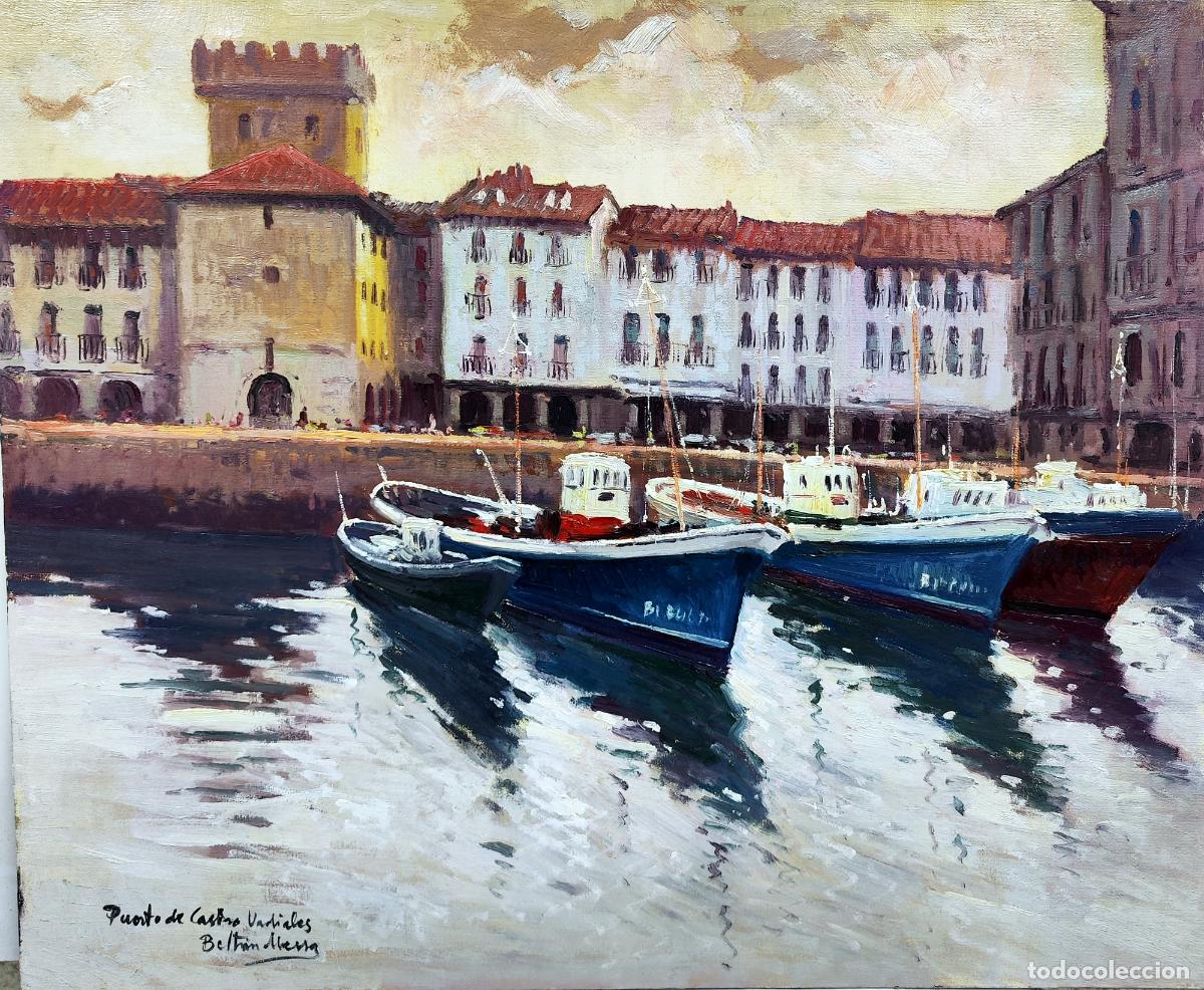 Arte: &Oacute;leo de Enric Beltr&aacute;n Messa. Puerto de Castro Urdiales. 73x60 cm