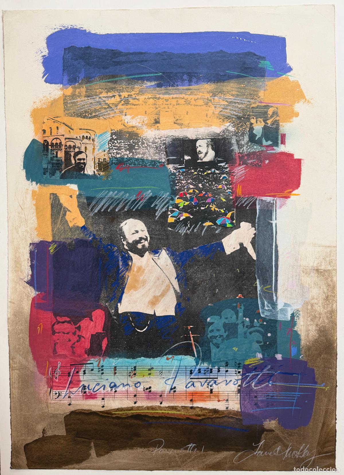 Arte: Pavarotti , t&eacute;cnica mixta por James Buckley , Reino Unido , Bath,