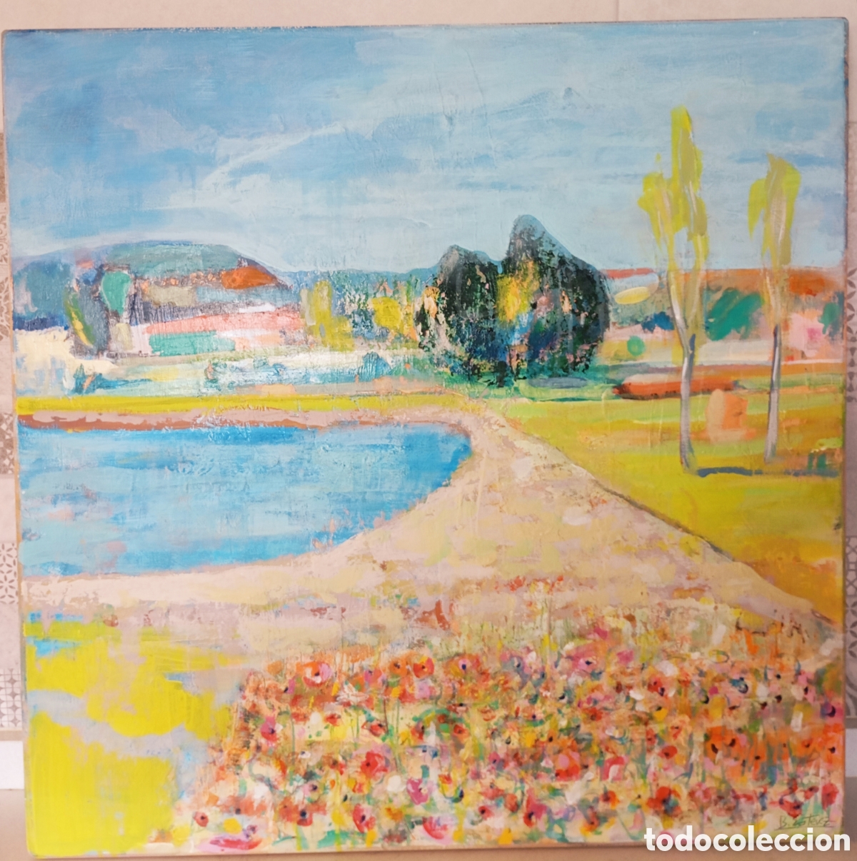 Arte: Pintura de paisaje sobre madera