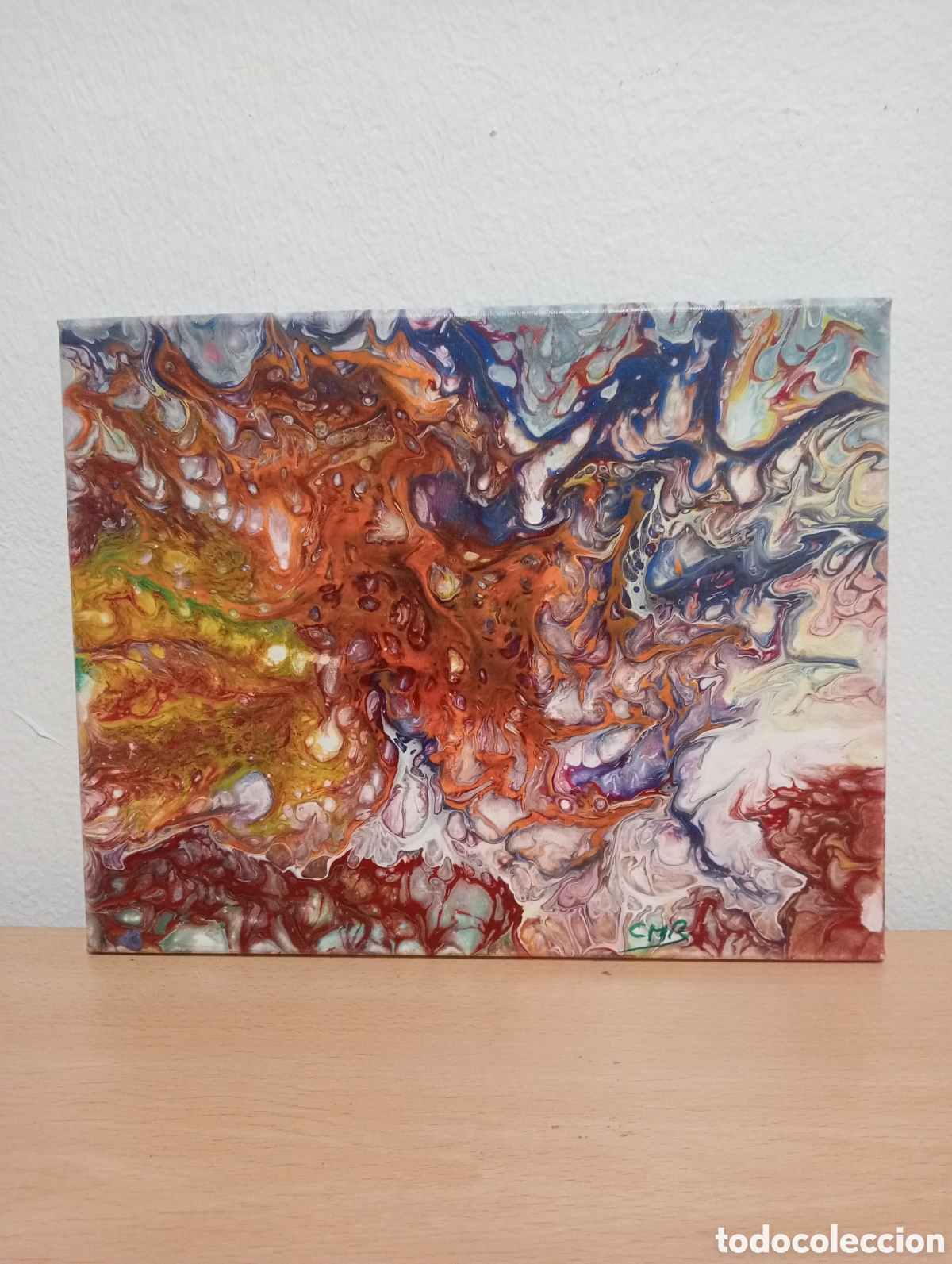 Arte: Cuadro abstracto acr&iacute;lico 30x25cm firmado