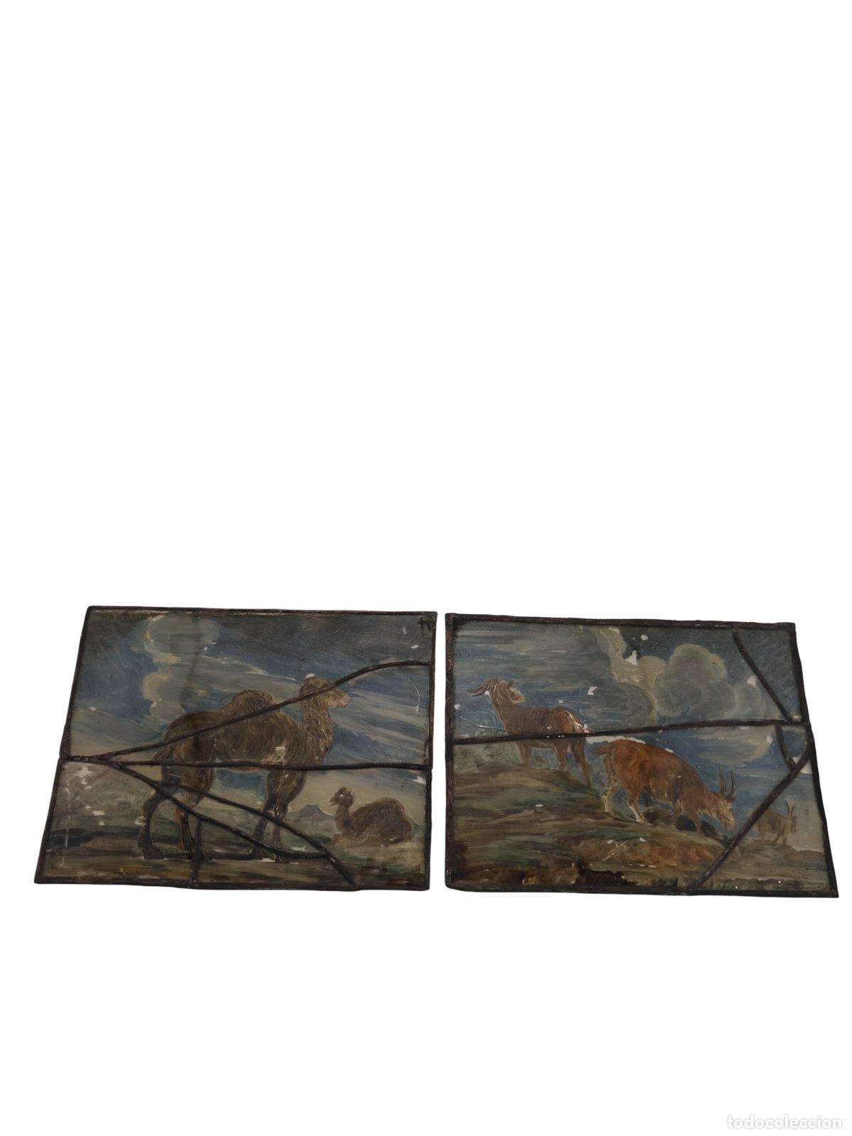 Arte: EXCEPCIONAL PAREJA DE PINTURAS REVERSO SOBRE CRISTAL (VERRE &Eacute;GLOMIS&Eacute; / FIX&Eacute; SUR VERRE)