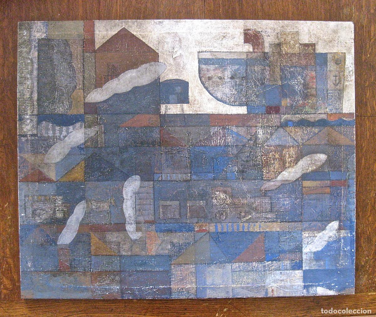 Arte: SEGUIDOR DE *JOAQUIN TORRES GARCIA *CIUDAD-PUERTO *C. 1960-70 *UNIVERSALISMO CONSTRUCTIVO *BARCELONA