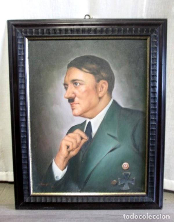 Arte: Dipinto storico olio su tela Adolf Hitler anno 1939 - pintura hist&oacute;rica