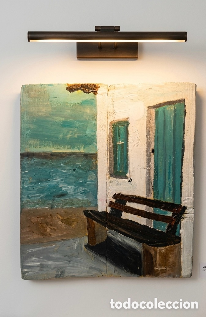 Arte: Obra de Arte Original sobre Madera - Pintada en Baleares -Artesanal &Uacute;nica (19,7 x 18 cm)