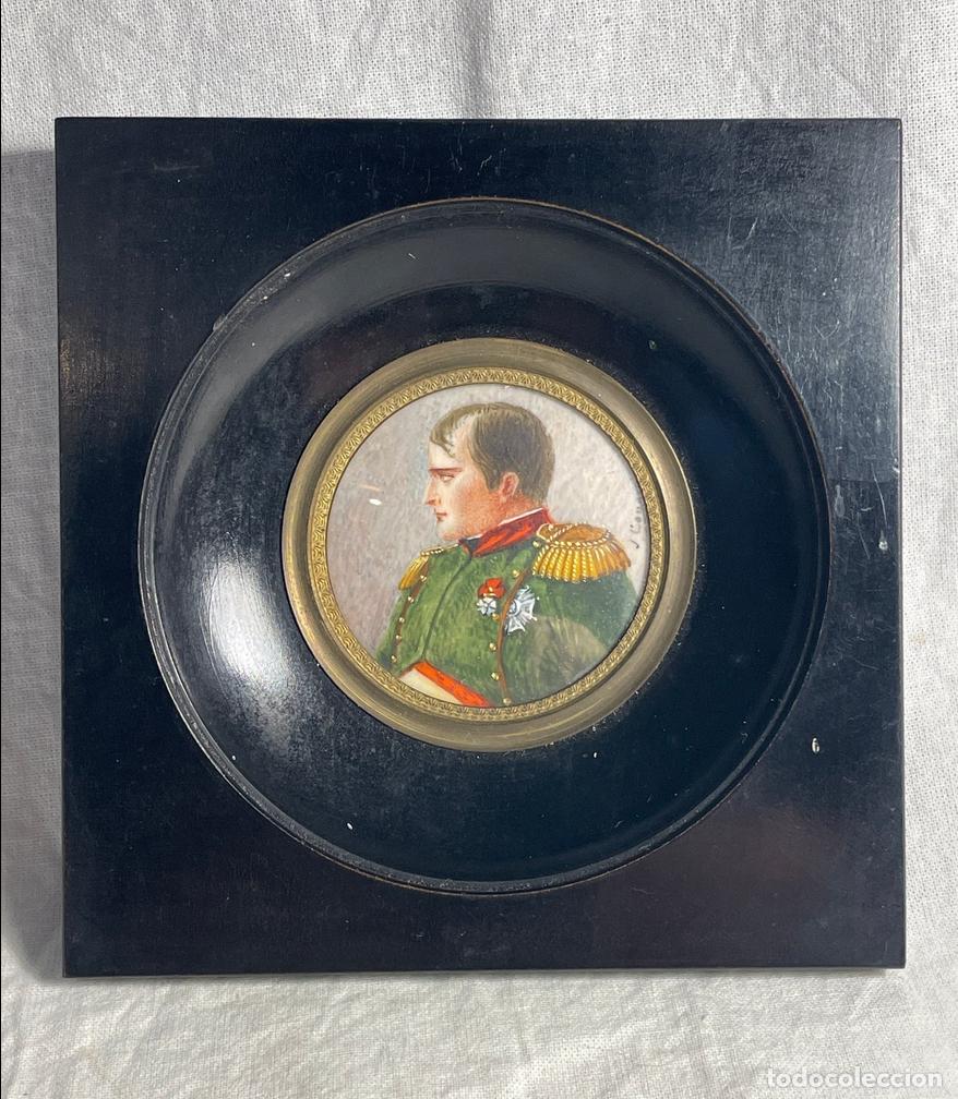 Arte: NAPOLEON III * RETRATRO EN MINIATURA PINTADO Y FIRMADO * FF. S. XIX