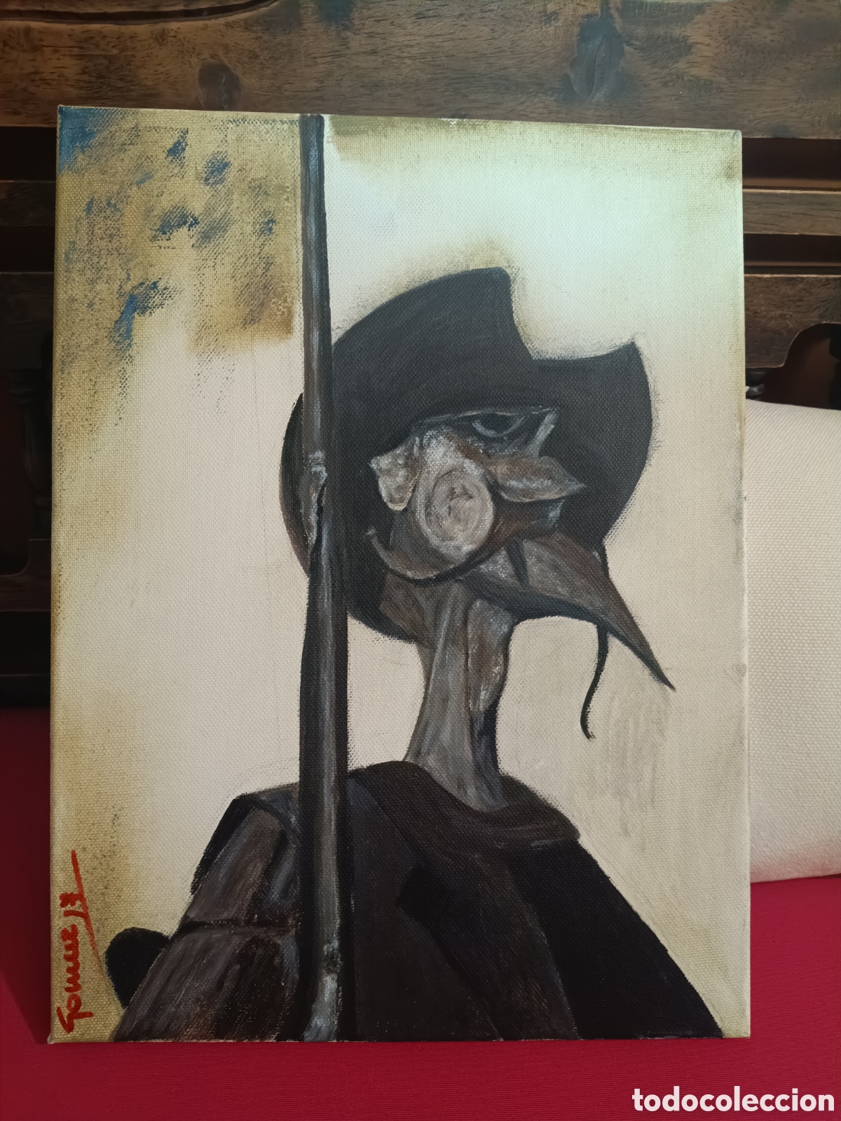 Arte: Don Quijote acr&iacute;lico sobre lienzo original
