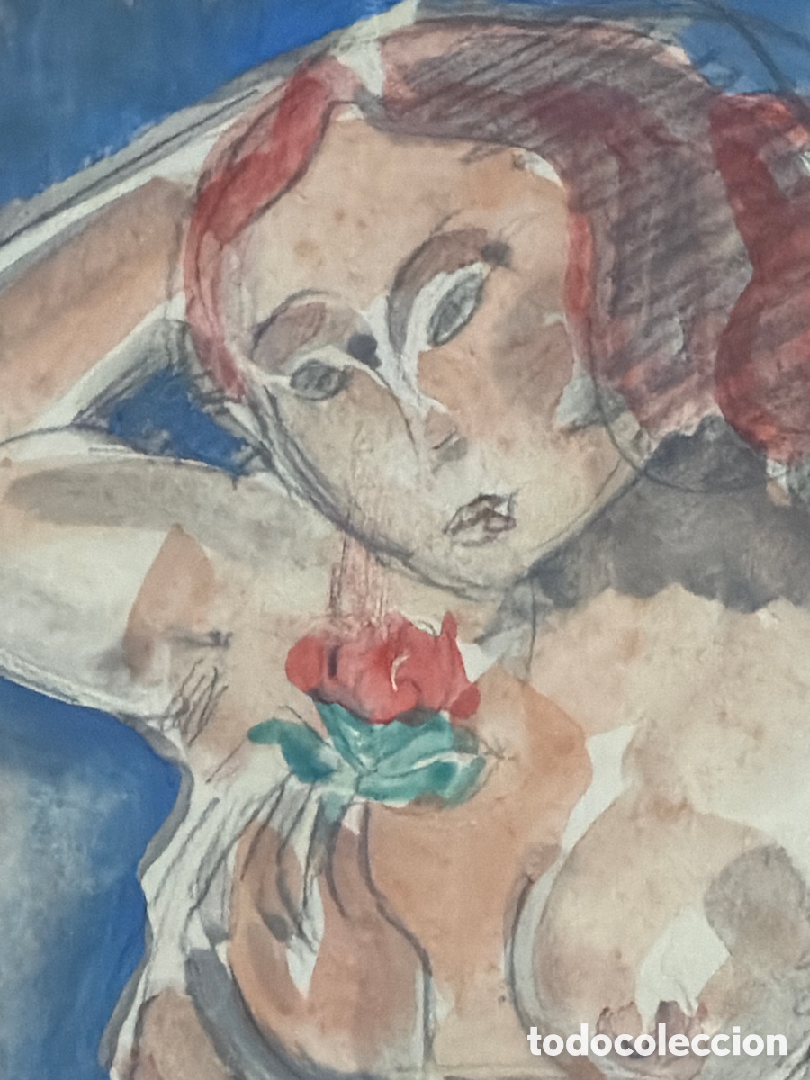 Arte: MANOLO (HUGUE ?). &ldquo;DESNUDO&rdquo;. GUACHE - Foto 4