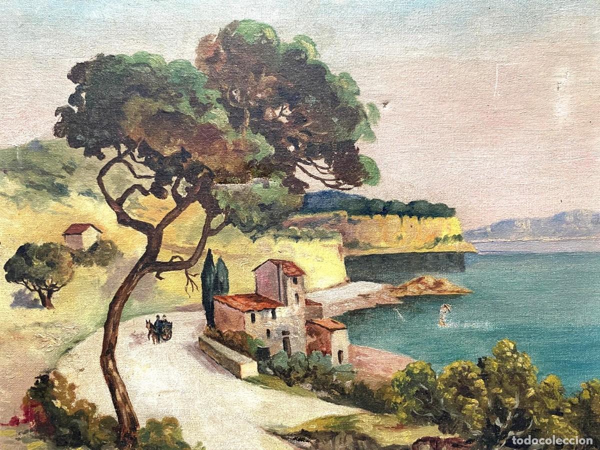 Kunst: Louis Bernasconi, paisaje mediterr&aacute;neo, 1930's, pintura al &oacute;leo sobre tela, firmada.