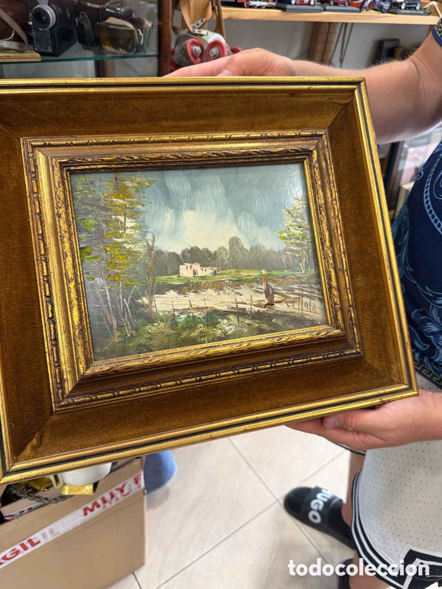 Arte: Precioso &oacute;leo sobre lienzo, siglo XIX firma a identificar