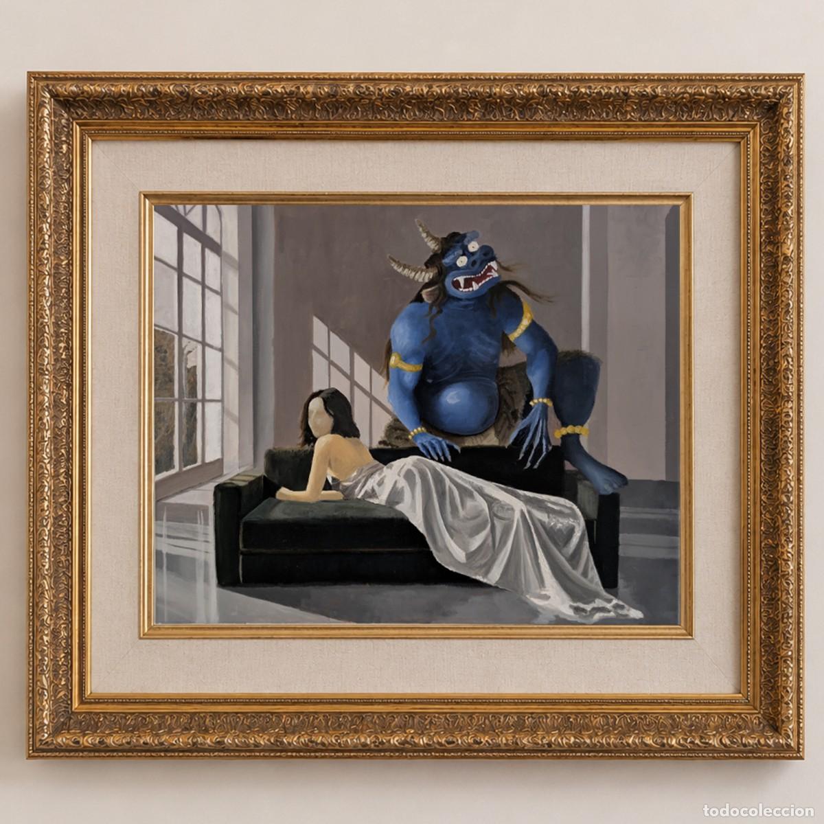 Arte: Oleo sobre lienzo &rdquo;El monstruo sobre el sofa&rdquo;