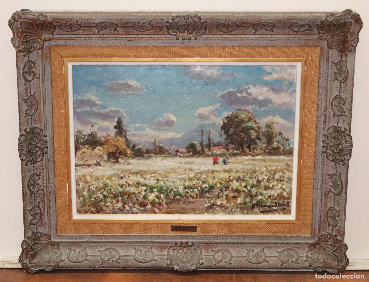 Arte: JOAQUIM MARSILLACH I CODONY (Olot, Gerona, 1905 - 1986) OLEO SOBRE TELA. PAISAJE PRIMAVERAL