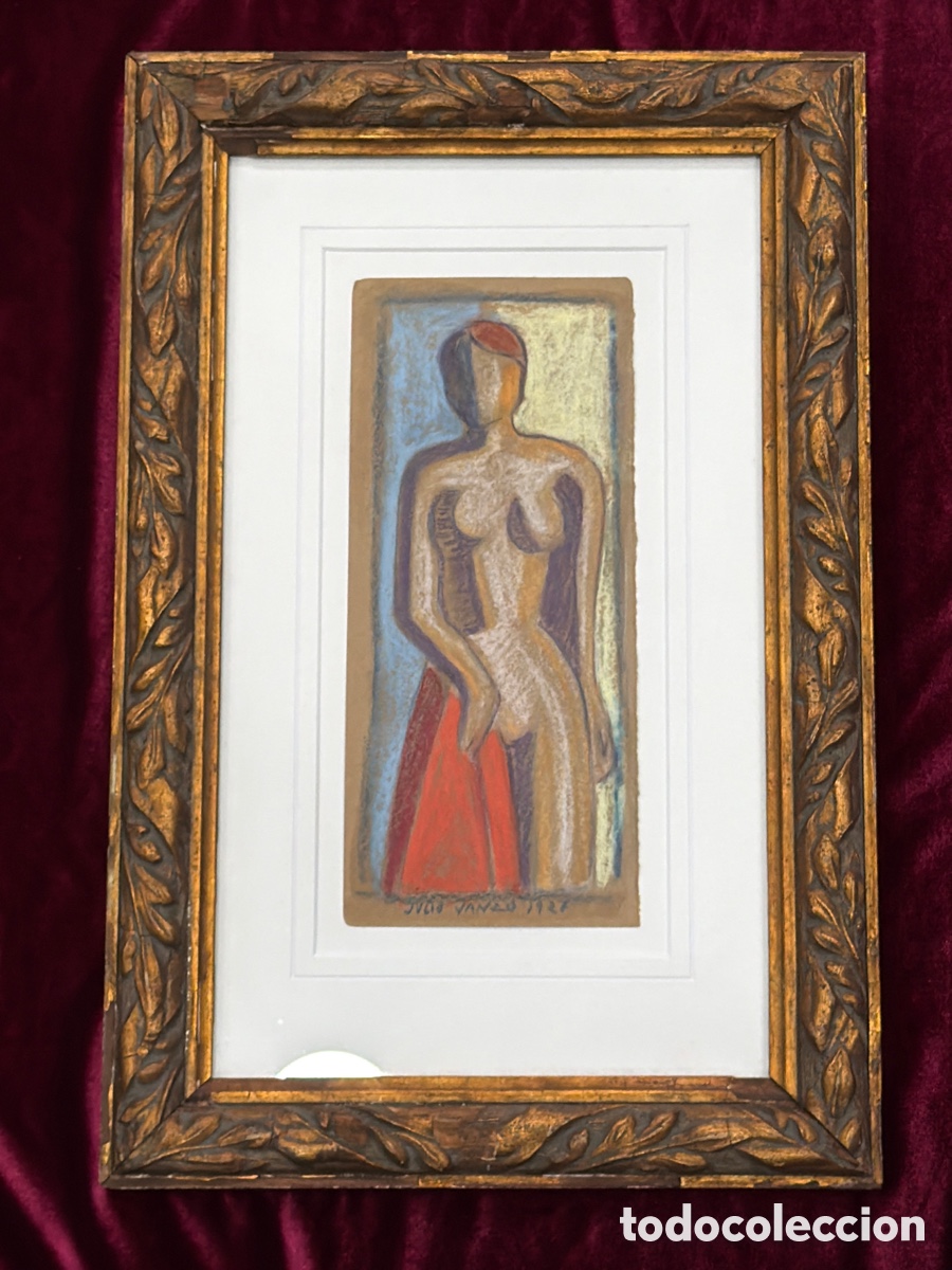 Arte: JULIO VANZO. &ldquo; FIGURA FEMENINA&rdquo; . Ceras sobre cart&oacute;n.