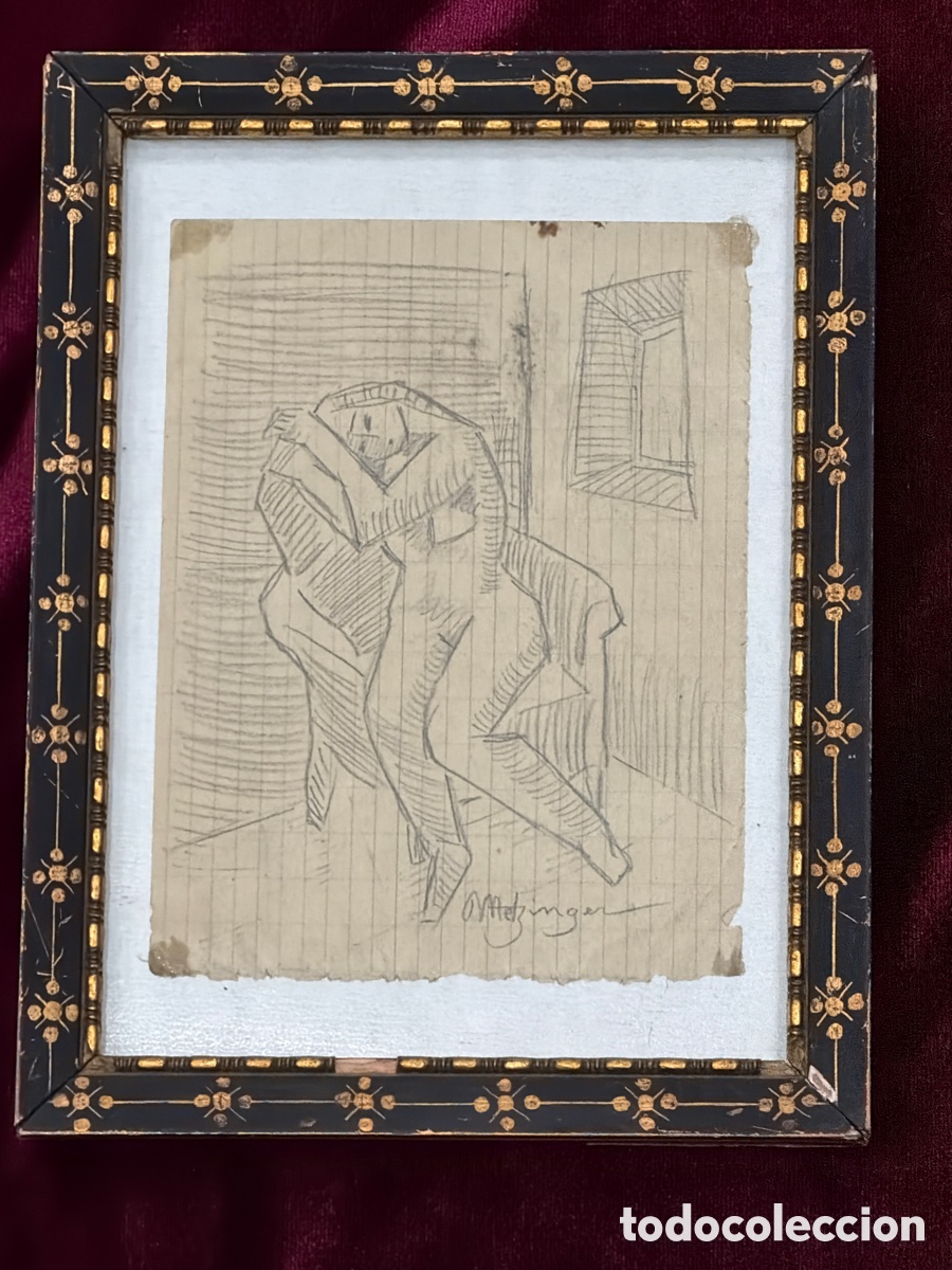 Arte: METZINGER. &ldquo; MUJER SENTADA&rdquo;. Dibujo a l&aacute;piz