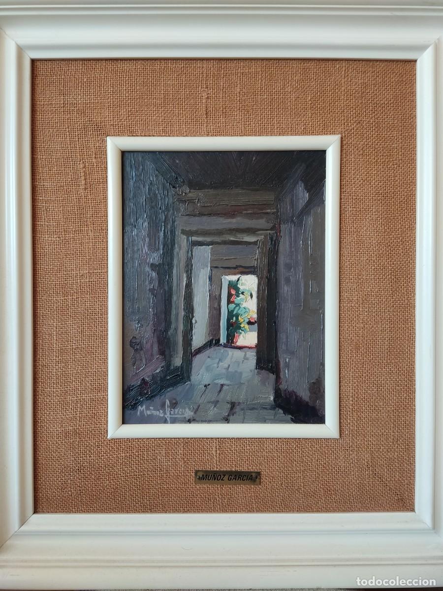 Arte: CUADRO AL &Oacute;LEO DEL PINTOR IMPRESIONISTA MALAGUE&Ntilde;O MU&Ntilde;OZ GARC&Iacute;A. ENMARCADO.