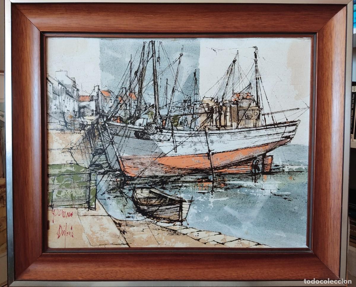 Arte: CUADRO ACR&Iacute;LICO DEL PINTOR FRANC&Eacute;S BERNARD DUFOUR. ENMARCADO.