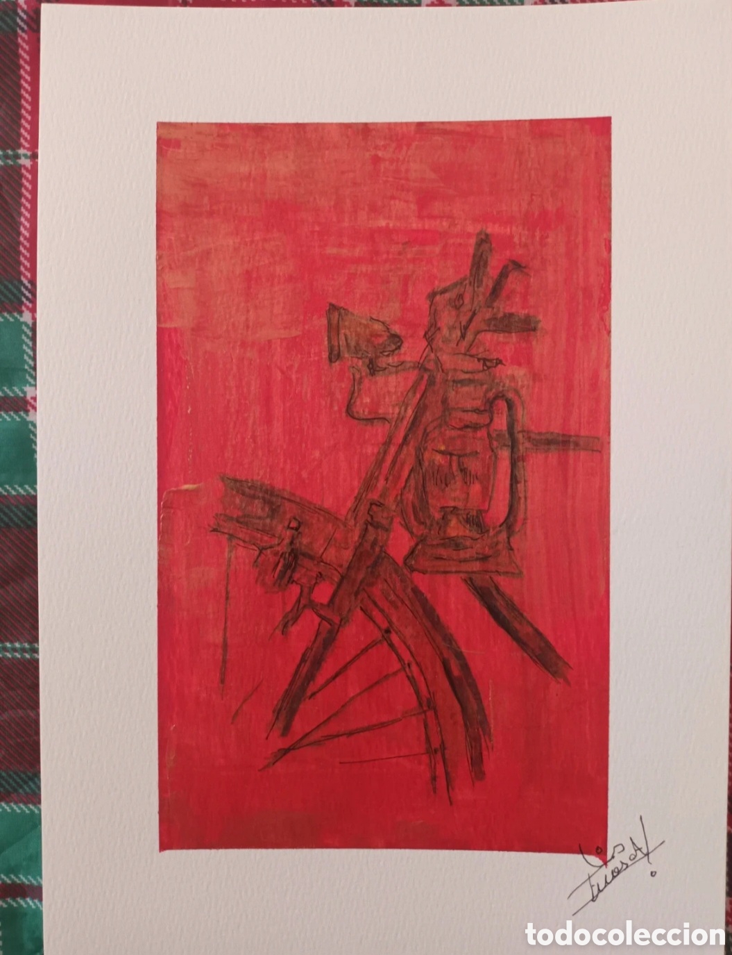 Arte: Lote de 5 laminas pintadas en acr&iacute;lico 21x29cm papel 300gr
