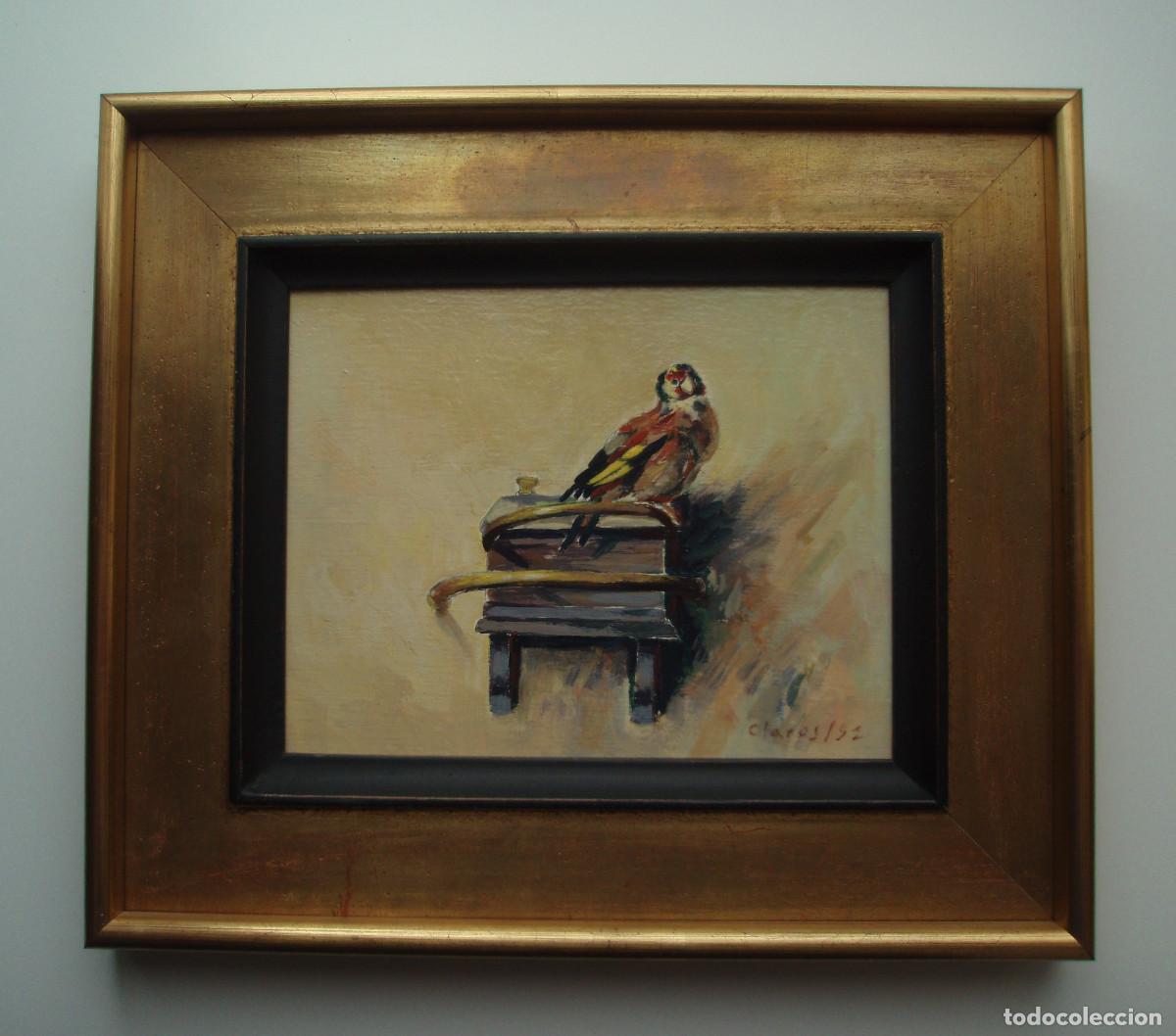 Arte: EL JILGUERO, DE CAREL FABRITIUS. PEQUE&Ntilde;A PINTURA. JOS&Eacute; CLAROS, 1992........... CON DESCUENTO DEL 50%