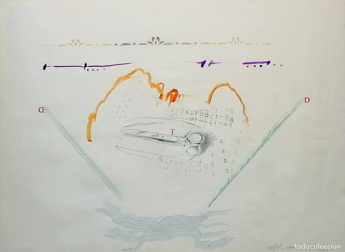 Arte: ALBERT R&Agrave;FOLS CASAMADA (1923-2009). T&eacute;cnica mixta/cartulina 65 x 50 cm. Firmado y fechado 1972.