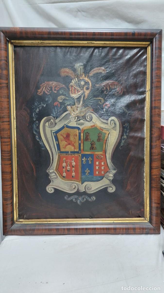 Arte: Antiguo oleo de Hidalgu&iacute;a del R&iacute;o secano Manuel Galban firma Vetao