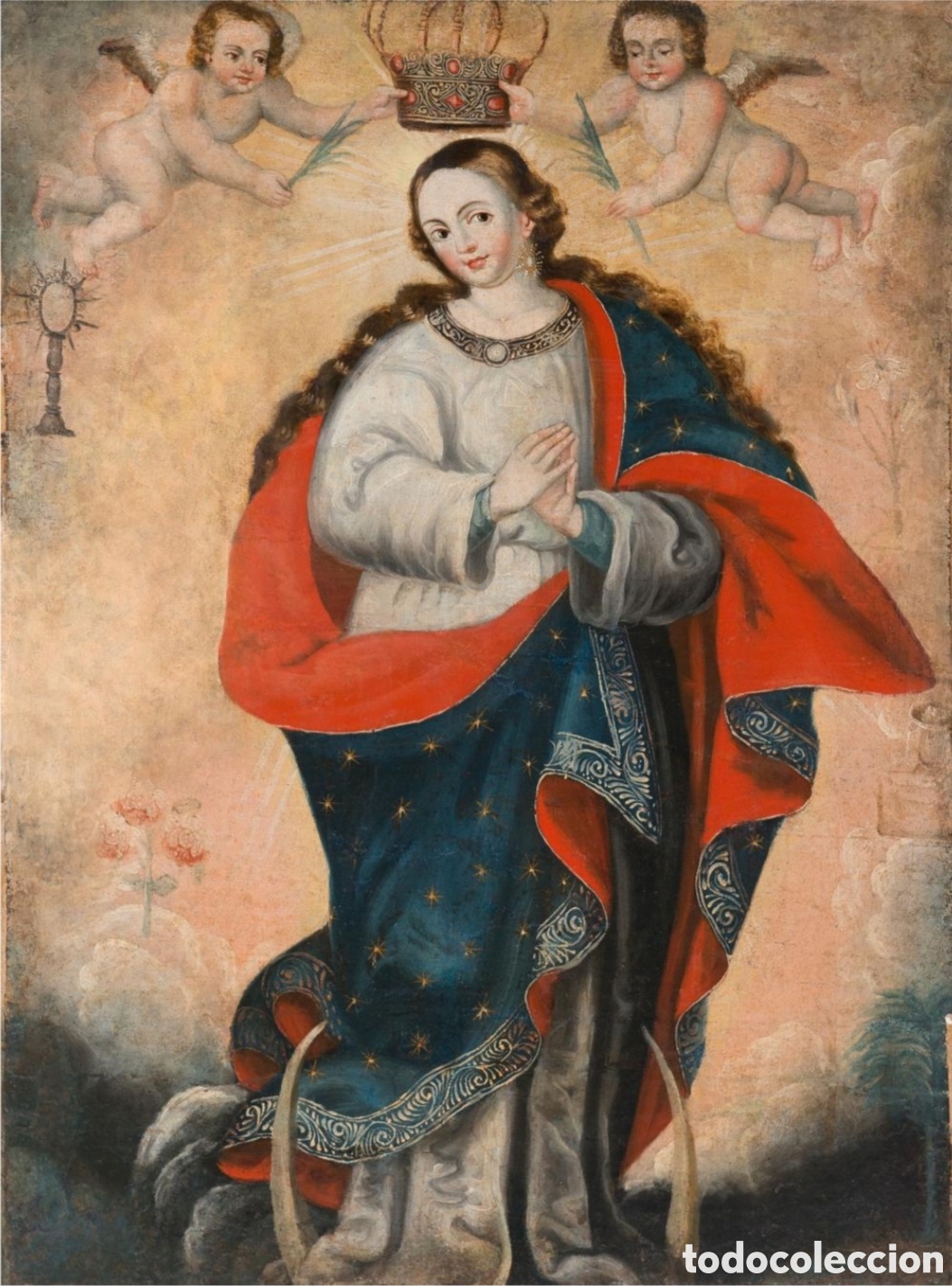Arte: C&iacute;rculo de Marcos Zapata Inca (Cuzco, c. 1710-1773) - Inmaculada Concepci&oacute;n Coronada.Oleo/Tela.