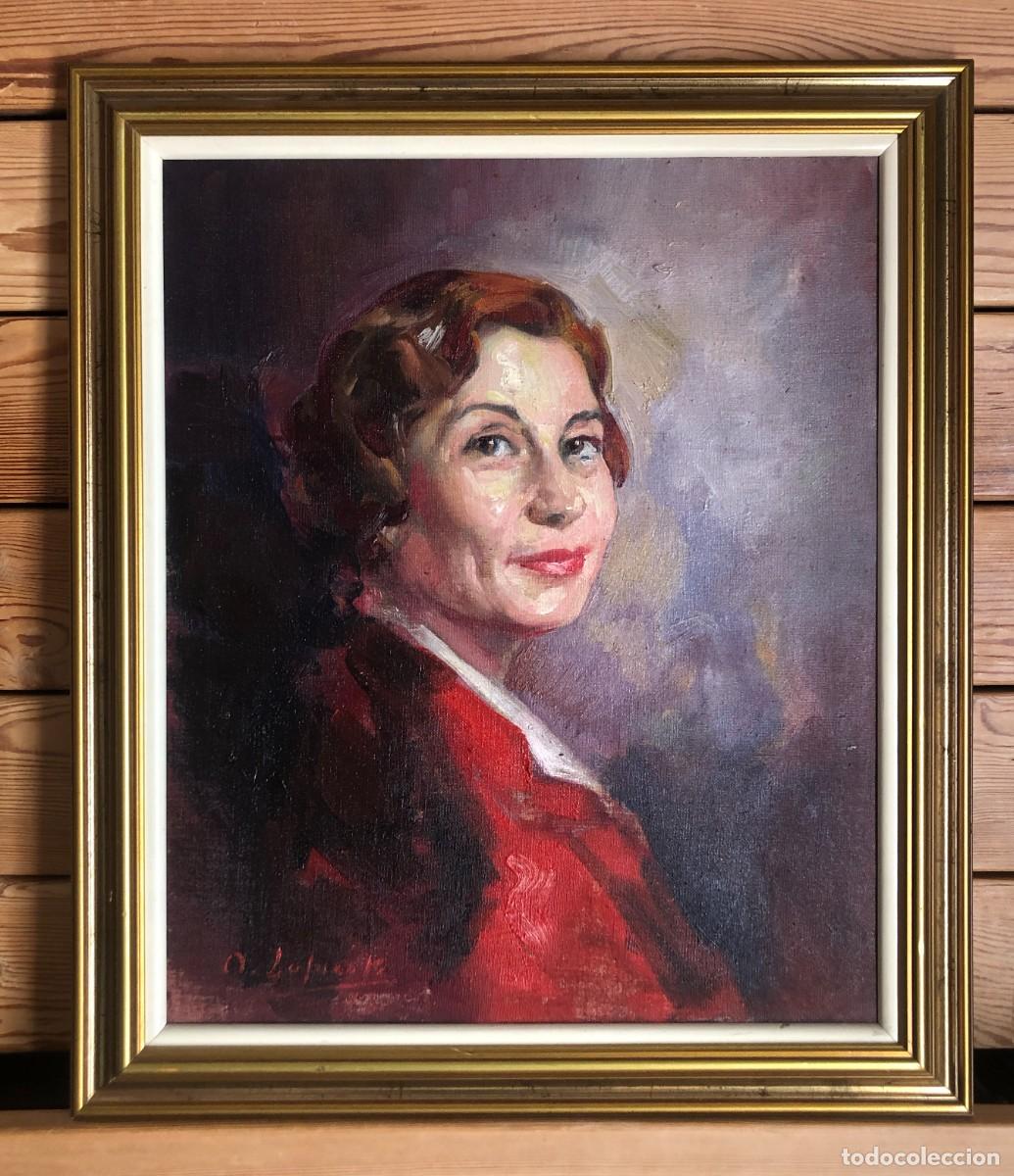 Arte: ORIGINAL 1953 - RETRATO DE MUJER - IMPRESIONISMO ( T&Eacute;CNICA IMPRESIONISTA )