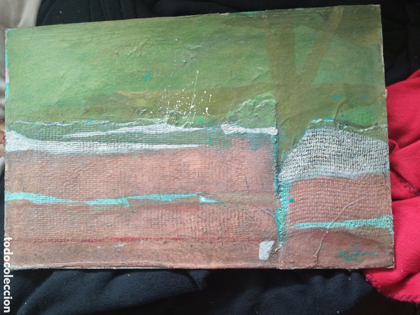 Arte: Cuadro abstracto, firmado, mide 55,5x36cm