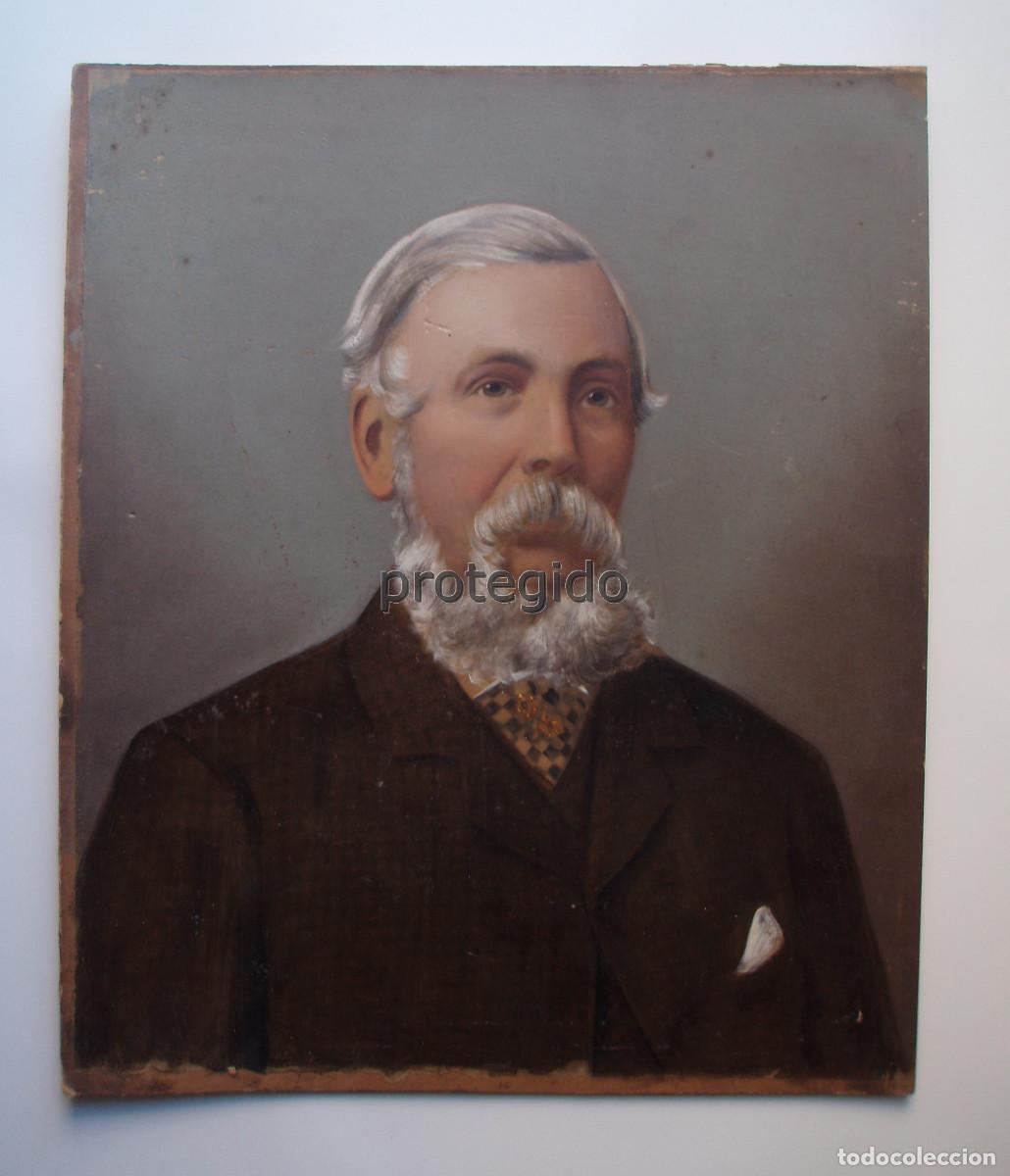 Arte: YECLA, MURCIA. RETRATO MASCULINO. SIGLO XIX. &Oacute;LEO SOBRE CART&Oacute;N................ CON DESCUENTO DEL 50%