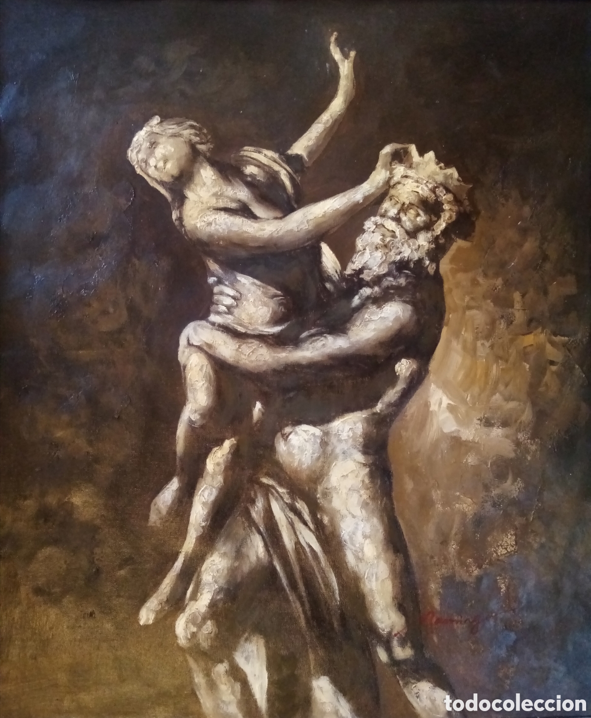 Arte: PINTURA ORIGINAL OLEO SOBRE LIENZO PLUTON EL RAPTO DE PROSERPINA FIRMADO - MANNING - 50x60 CTMS
