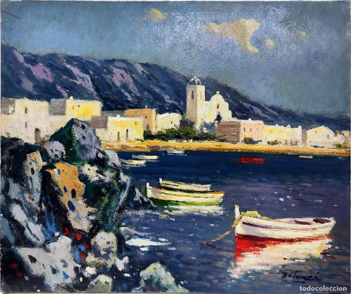 Arte: &Oacute;leo. Paisaje mar&iacute;timo. Firmado. 55 x 46 cm