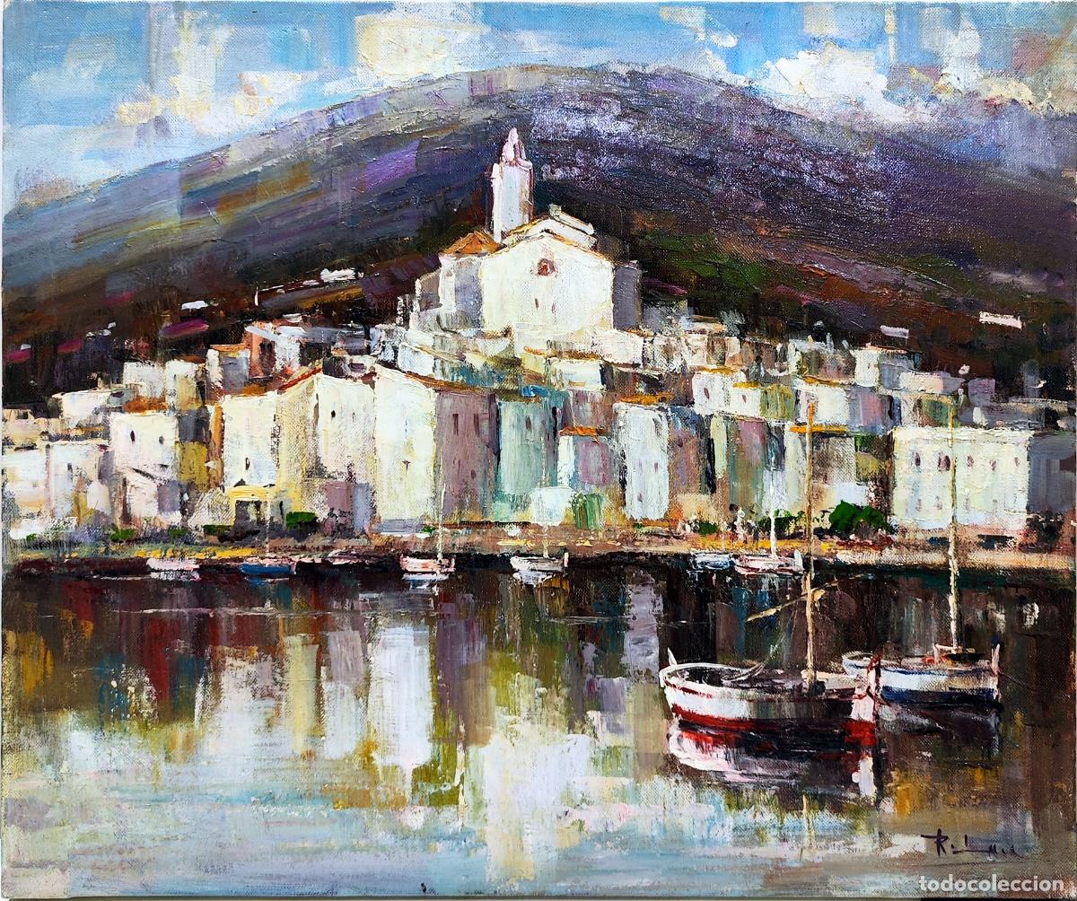 Art: &Oacute;LEO. PUERTO COSTERO. RAFAEL LARA. 55 X 46 CM