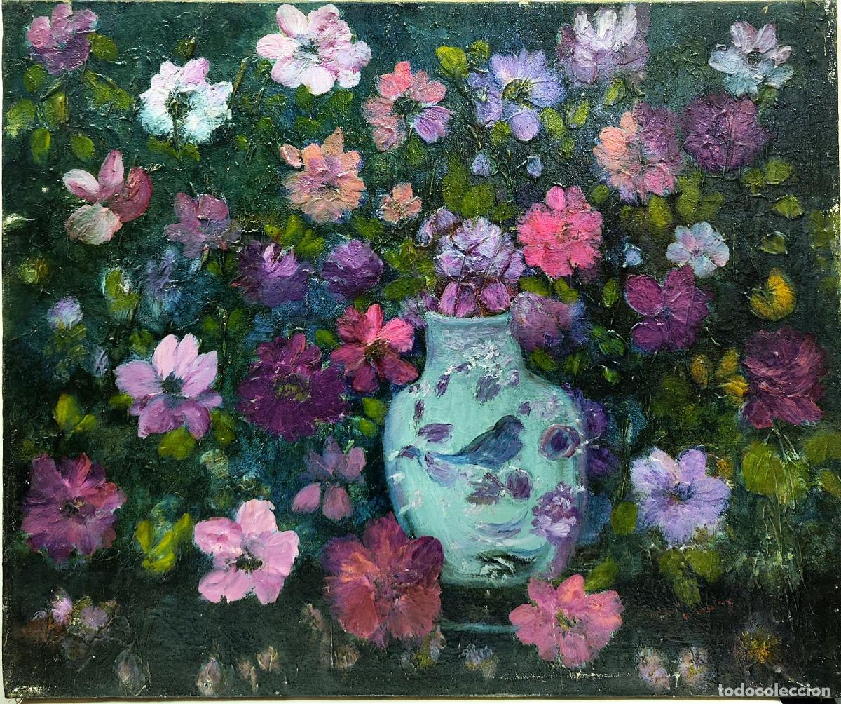 Art: &Oacute;leo de Pedro Fern&aacute;ndez. Naturaleza muerta de flores. 55 x 46 cm