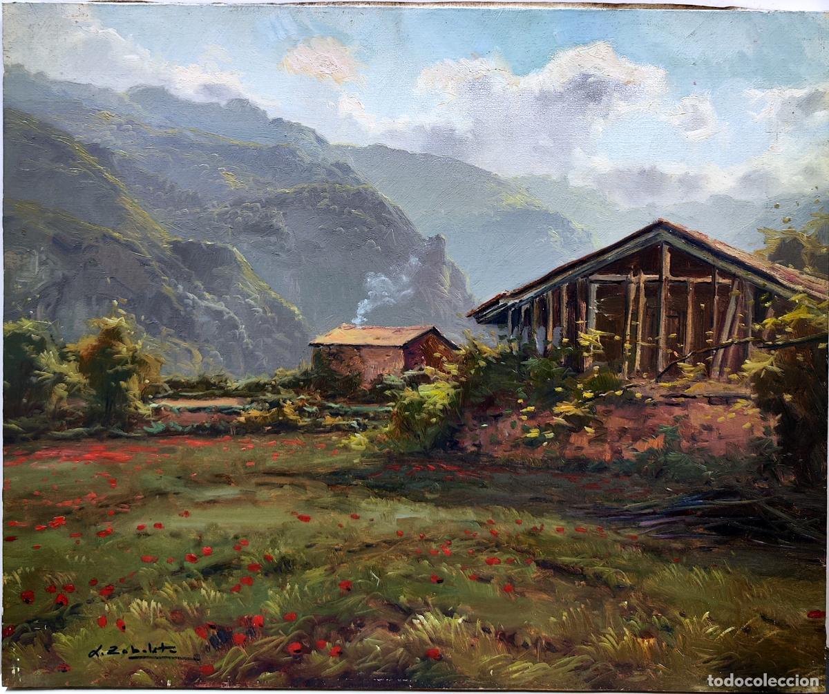 Arte: &Oacute;LEO. PAISAJE CON ERMITA. L ZABALETA. 55 X 46 CM
