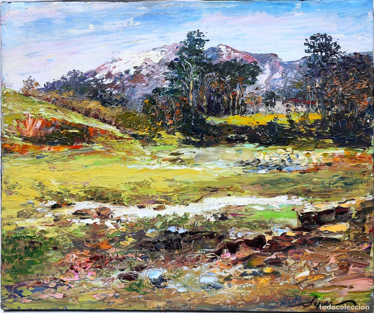 Arte: &Oacute;LEO. PAISAJE DE MONTA&Ntilde;A. PEP SEGURA. 55X46 CM