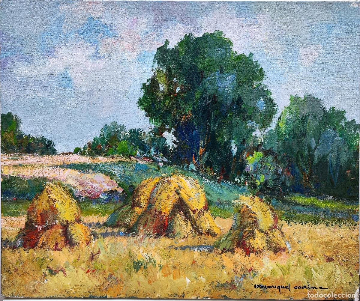 Arte: &Oacute;leo. Paisaje con heno. Miguel Codina. 55 x 46 cm