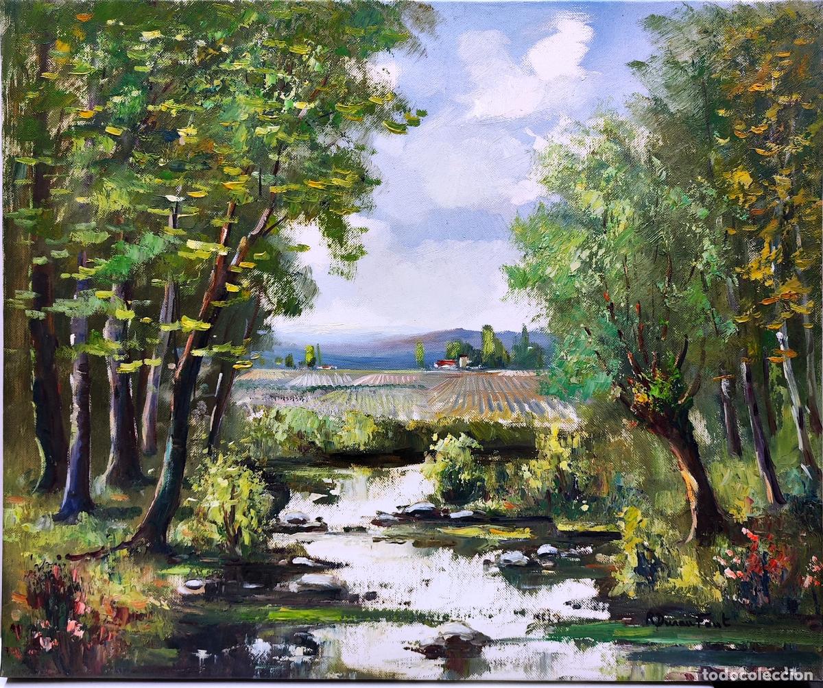 Arte: Paisaje fluvial. &Oacute;leo de Ram&oacute;n Dur&aacute;n Font. 55x46 cm