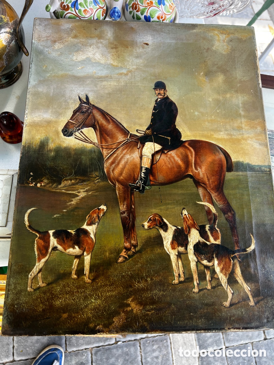 Arte: Jinete con Caballo y Jaur&iacute;a - Escuela Inglesa de Caza - C&iacute;rculo de Wardle / Emms