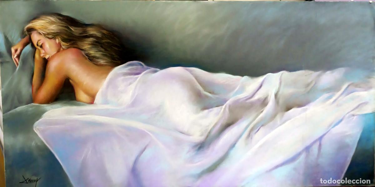 Arte: &Oacute;leo de Domingo &Aacute;lvarez G&oacute;mez. Mujer dormida. 100x50 cm