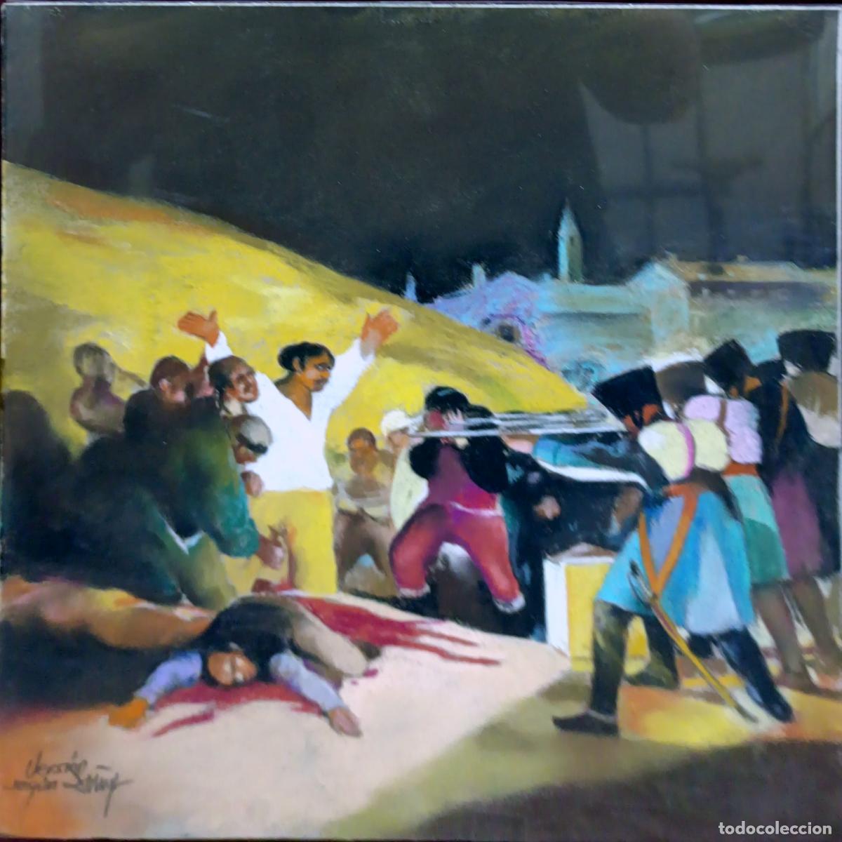 Arte: &Oacute;leo sobre lienzo. Escena hist&oacute;rica. Domingo &Aacute;lvarez G&oacute;mez. 30 x 30 cm