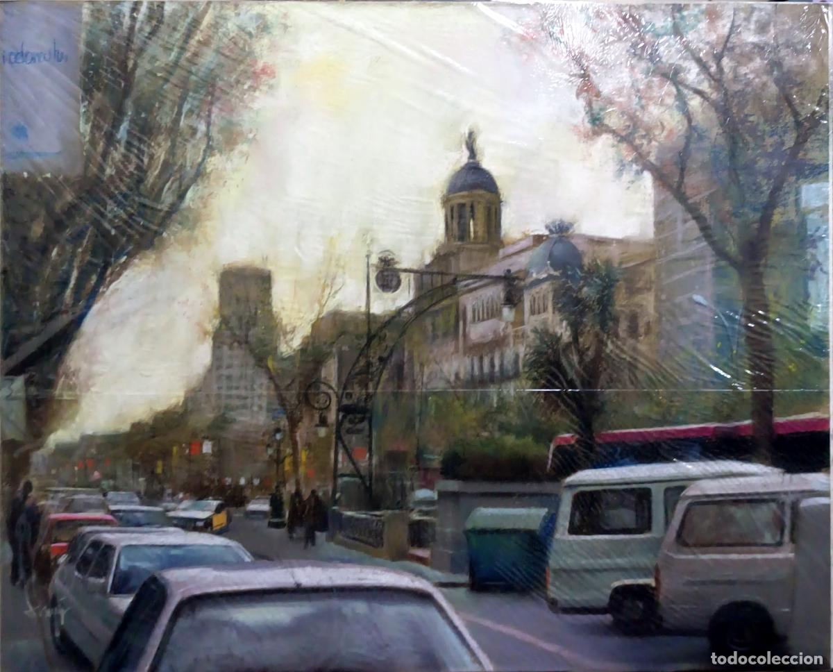 Arte: &Oacute;LEO. CALLE CON TR&Aacute;FICO. DOMINGO &Aacute;LVAREZ G&Oacute;MEZ. 62x50 CM