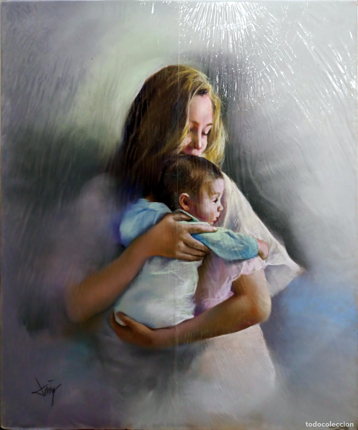 Arte: &Oacute;leo de Domingo &Aacute;lvarez G&oacute;mez. Madre y ni&ntilde;o. 50x60 cm