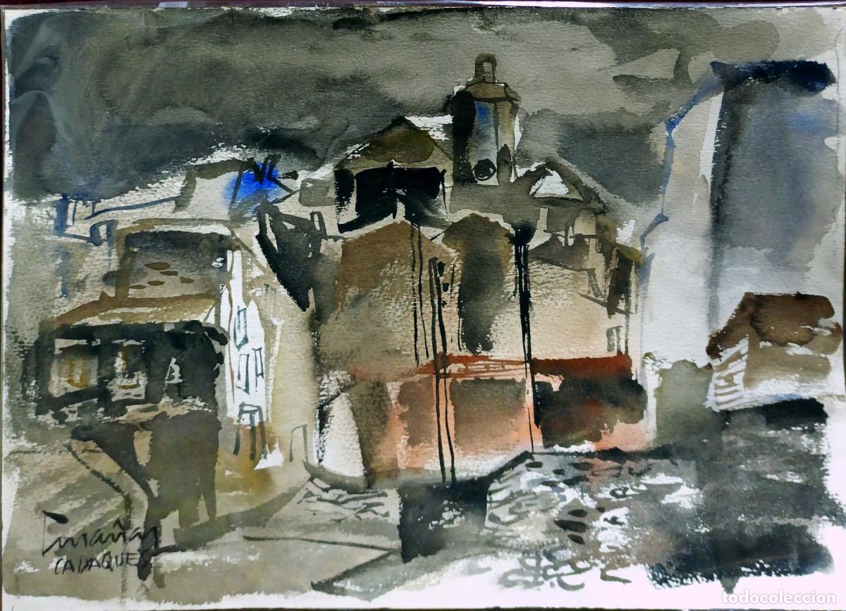 Arte: Acr&iacute;lico. Paisaje urbano. Firmado Crui&ntilde;es. 36 x 26 cm