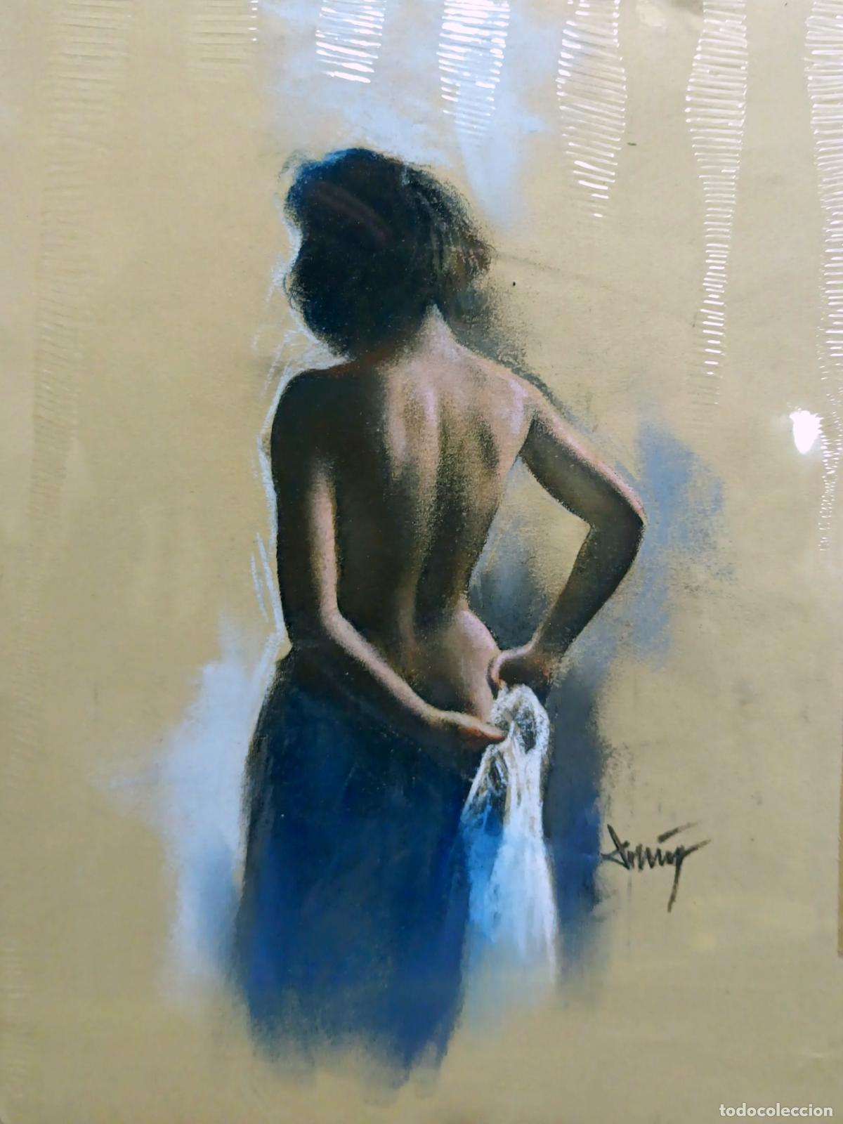 Arte: &Oacute;LEO. MUJER NUDA DE ESPALDA. DOMINGO &Aacute;LVAREZ G&Oacute;MEZ. 21 X 28 CM