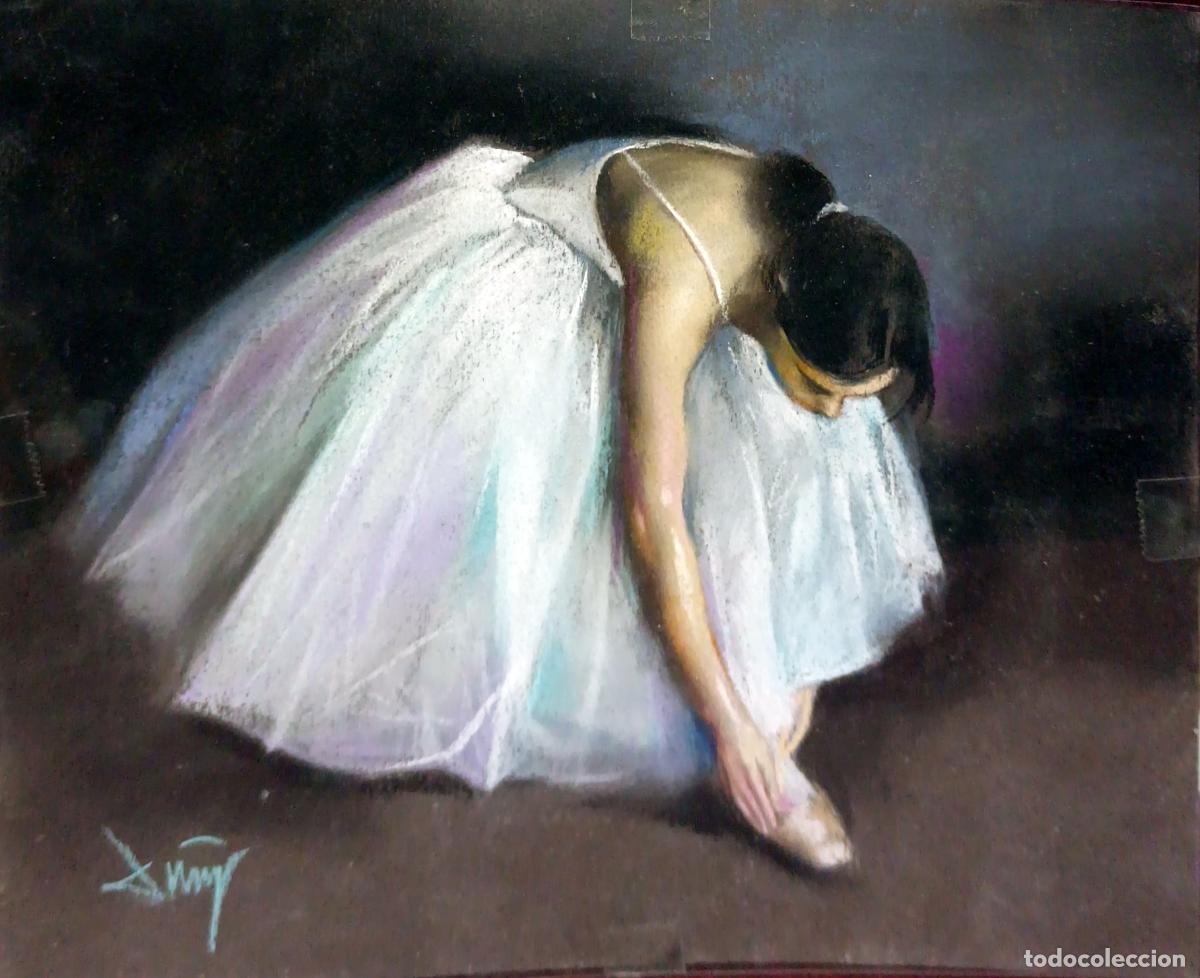 Arte: Pastel de Domingo &Aacute;lvarez G&oacute;mez. Bailarina. 27 x 22 cm