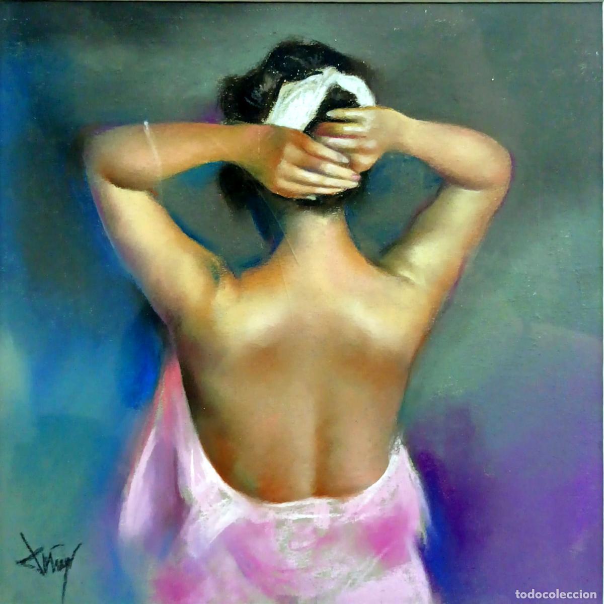 Arte: &Oacute;leo de Domingo &Aacute;lvarez G&oacute;mez. Mujer de espaldas. 40x40