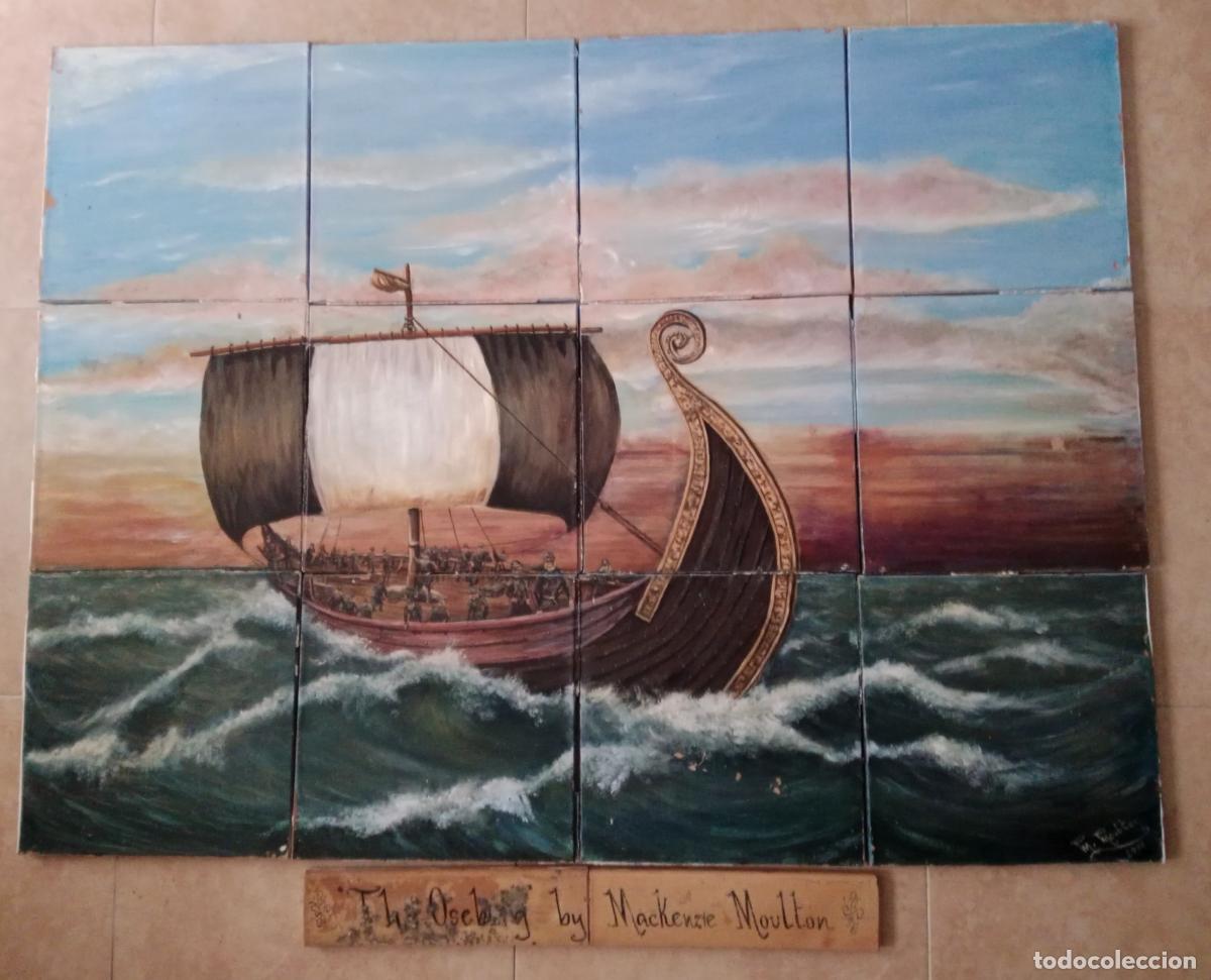 Arte: Pintura &oacute;leo sobre baldosa Barco Vikingo THE OSEBURG 120x90 cm de Mackenzie Moulton